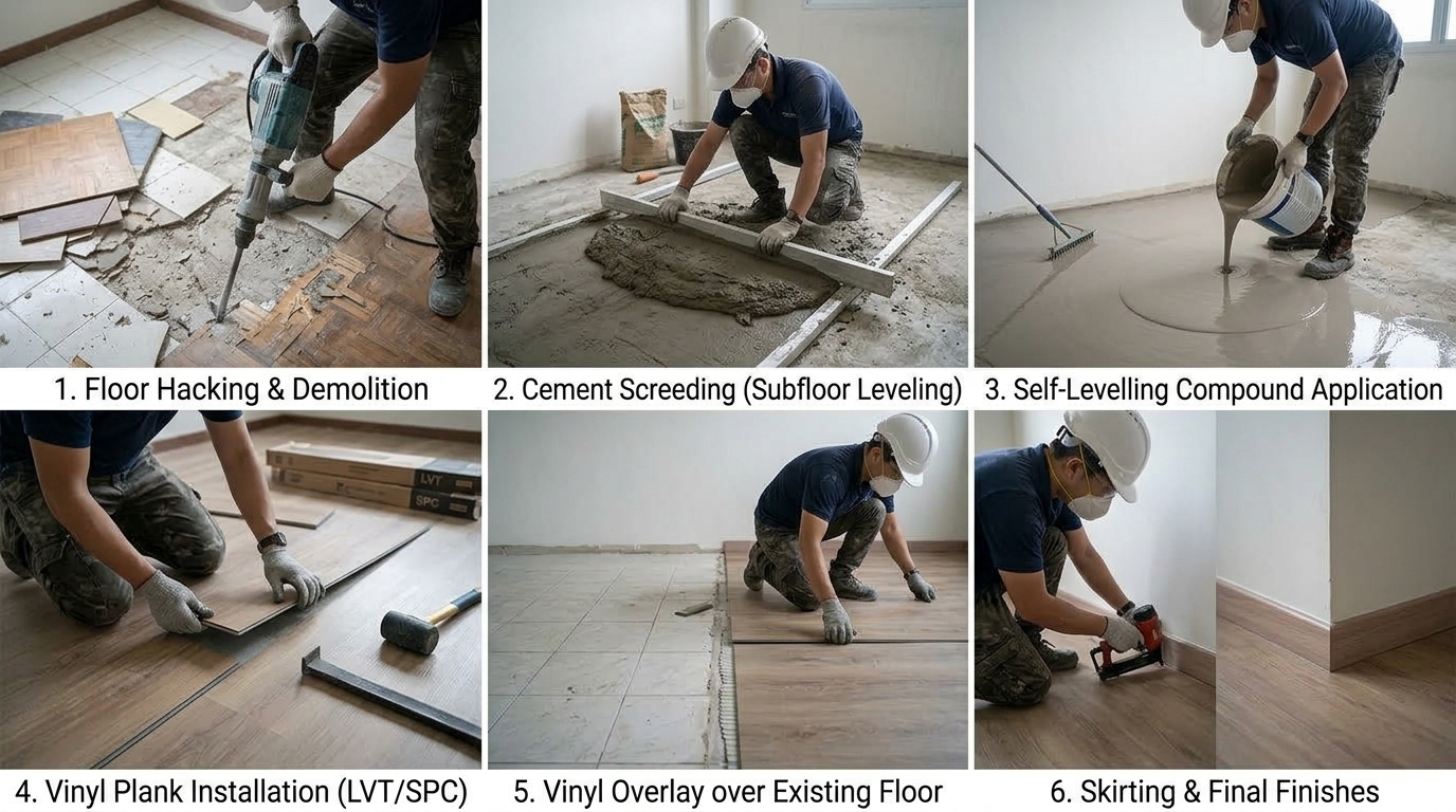 Floor Screeding & Vinyl Flooring Services